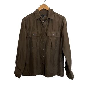 Banana Republic Silk Utility Button Down Shirt Top